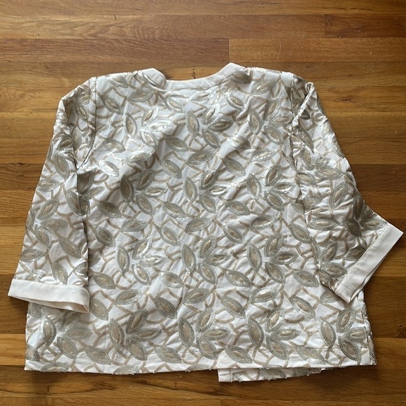 Bob Mackie 3/4 Sleeve Sequin Knit Open Jacket Top XL - Picture 6 of 6